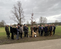A good turnout of Members for the Queen's Green Canopy tree planting on 23 February 2023