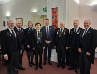 Bowerswell House Remembrance 111125. The Guard of Honour with Provost Xander McDade and Murdo Fraser MSP