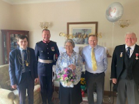 February 2026 - Moderator Bill Duncan escorted Provost Xander McDade and Lord Lieutenant Stephen Leckie when they visited High Constable Jackson and Mrs Elspeth Robb, on the occasion of their Diamond Wedding Anniversary 