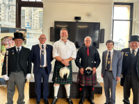 ModeratorWilliam R.L. Duncan MBE and Ex Treasurer Phillip Bolland provided an escort/Guard of Honour at the Civic Reception to mark 200 years of Perth Highland Games 15 June 2026